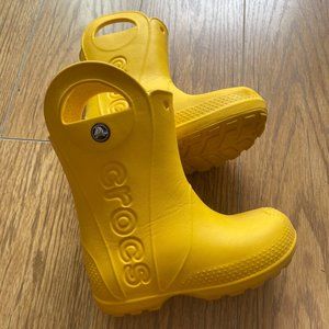Crocs Kid's Handle It Rain Boot, Yellow, 10 Toddler M
